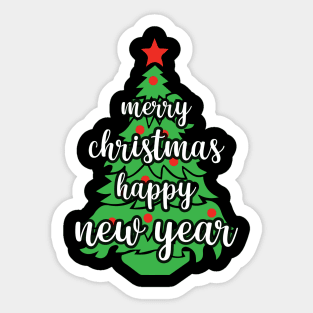 Merry Christmas and Happy New Year Sticker